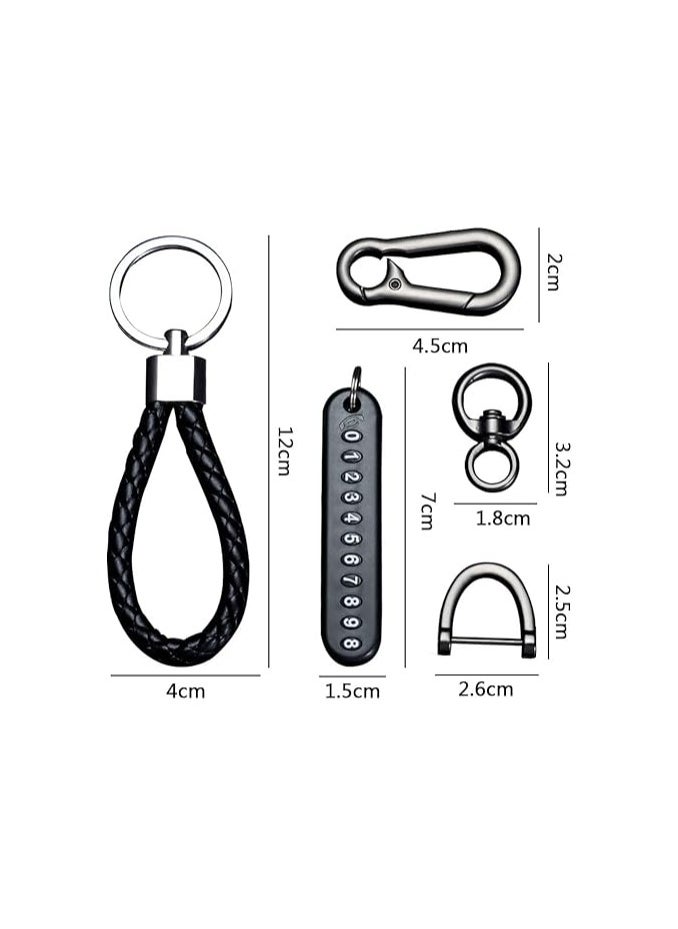 Generic - Car Keychain with Anti-Lost Phone Number Plate | Key Ring Holder Clip for Car Smart Key Fob | Durable, Stylish, and Secure Key Chain for Men and Women - Image 1