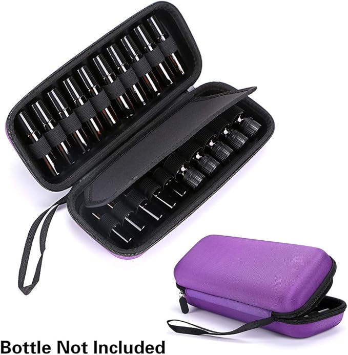 BTSKY 20 Bottles EVA Essential Oil Case Can Hold 10ml 10ml Rollers 5ml Durable Waterproof Hard Shell Essential Oils Carrying Bag Nail Polish Storage Organizer BlackEssential Oil not Included - Image 5