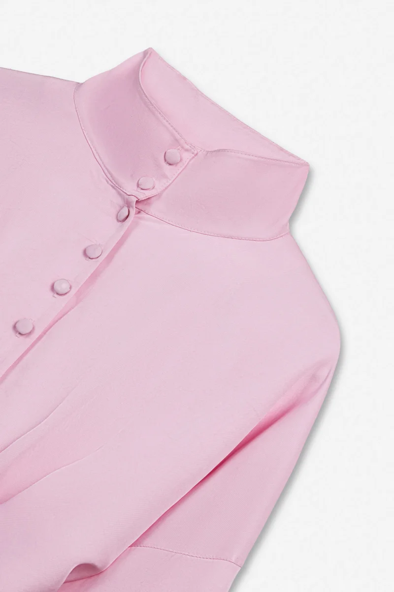 Nocturne  Tie Detail Stand Collar Shirt for Women | Best Price UAE