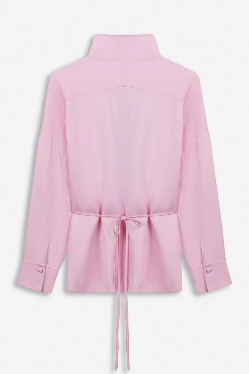 Nocturne Tie Detail Stand Collar Shirt