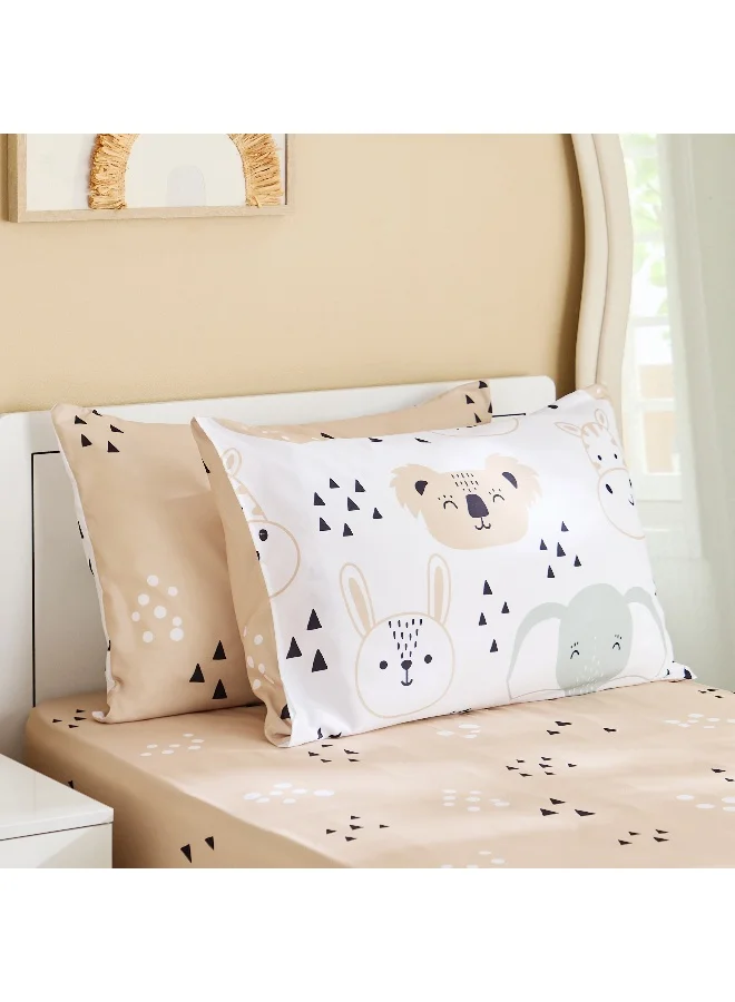 Joy 2-Piece Slumber Safari Microfibre Pillow Cover Set - 50x75 cm