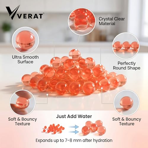 Verat 2 Packet Gel Water Balls/Water Beads/Refill Water Bead/Gel Blaster Ammo/Water Balls for Gun/Gel Balls for Kids/Gel Blaster Balls in Bottle/7-8mm Non-Toxic Water Beads Gel Guns(20000 Red) - Image 5