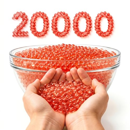 Verat 2 Packet Gel Water Balls/Water Beads/Refill Water Bead/Gel Blaster Ammo/Water Balls for Gun/Gel Balls for Kids/Gel Blaster Balls in Bottle/7-8mm Non-Toxic Water Beads Gel Guns(20000 Red) - Image 1