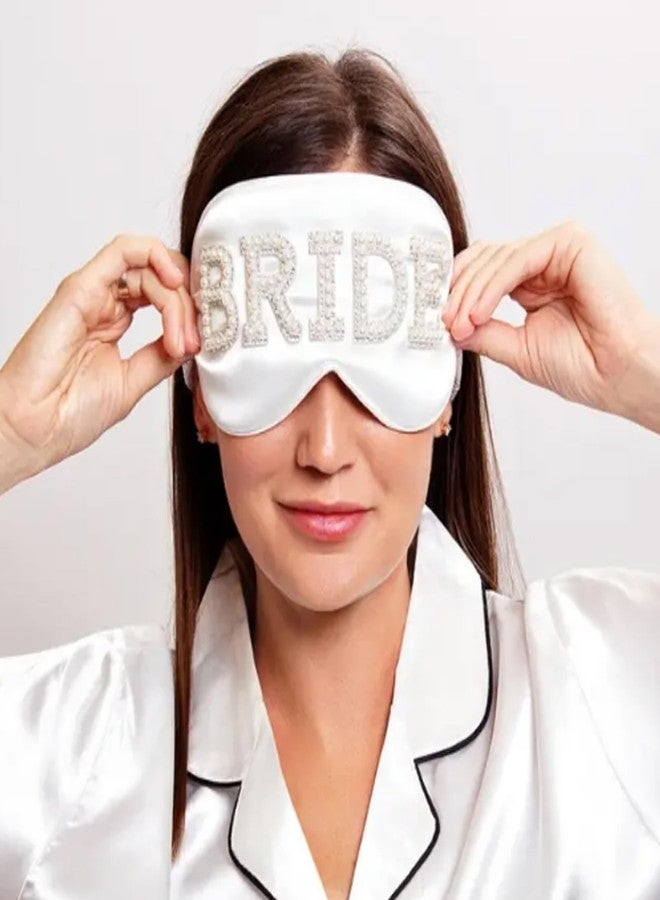 LINYUEARUI Comfort Bridal Sleep Eye Mask for Wedding Night, Soft Polyester Adjustable Shoulder Strap, Wedding Eye Mask to Wear Before Wedding Party, Bridal Party Gift, Bridesmaids Gift - Image 3