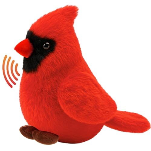 PullCrease Cardinal Stuffed Animal with Authentic Bird Sound Stuffed Easter Gift Cardinals Bird Sounds Toy Cardinal Plush Toy for Kids 6 Pcs - Image 1