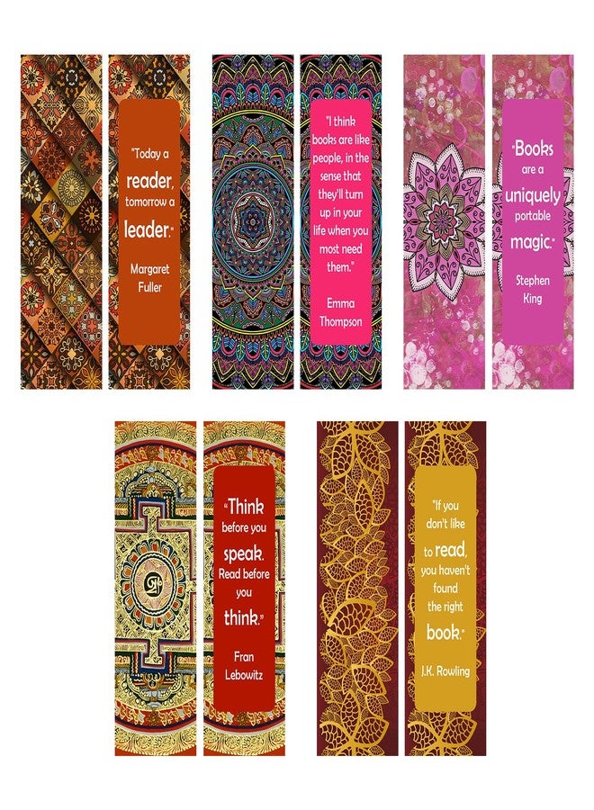 MyTees Designer Bookmarks Set of 15, Specially Designed for Book, Artcard, Matte Finished,NO Repeat Designs, Multi-Color Bookmark Mandala Bookmarks in Indian Colors (6 * 2 inches) - Image 5