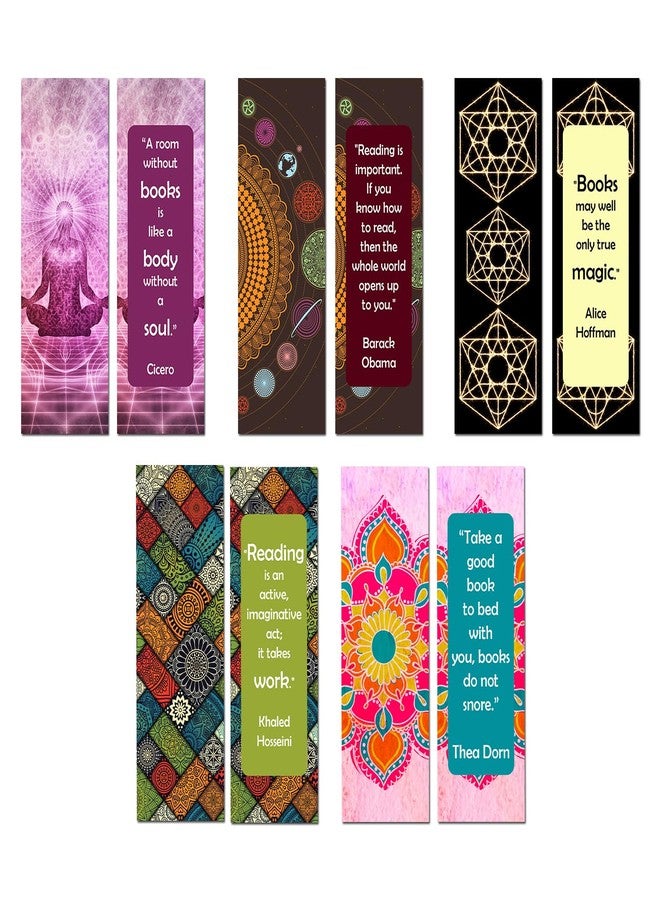 MyTees Designer Bookmarks Set of 15, Specially Designed for Book, Artcard, Matte Finished,NO Repeat Designs, Multi-Color Bookmark Mandala Bookmarks in Indian Colors (6 * 2 inches) - Image 3