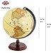 Exerz 10 Antique Globe With A Wood Base Rotating World Globe Modern Map in Vintage Colour Diametre 10 inches - Image 4