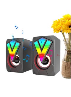 Generic RGB PC Speakers, Desktop Speaker for Game Monitor - Wired USB Speaker for Notebook Computer Music and Desk USB Port Sound System, 3.5 mm Audio Connection, Sound System with Clear Sound for Computer  - Image 1