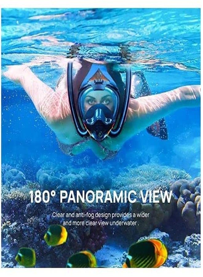 Jolfay Snorkel mask, Dry Snorkel Set for Adults,Panoramic Wide View,Anti-Fog Scuba Diving Mask,Professional Training Snorkeling Gear Blue (L/XL) - Image 5