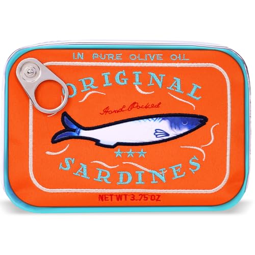 Cessfle Canned Sardines Makeup Bag, Funny Sardine Tin Fish Cosmetic Bag, Creative Cute Makeup Bag Kawaii Pencil Case Pouch, Coquette Make up Pouch for Women… - Image 1