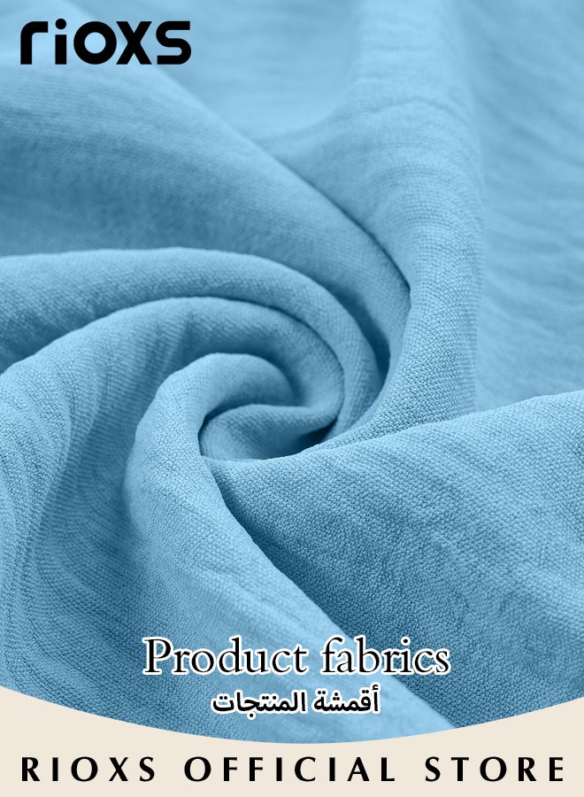 RIOXS Women's One Shoulder Solid Color Casual Maxi Dress Ruffle Flowy Dresses High Waist Loose Dress Ruffle Long Dresses  - Image 4