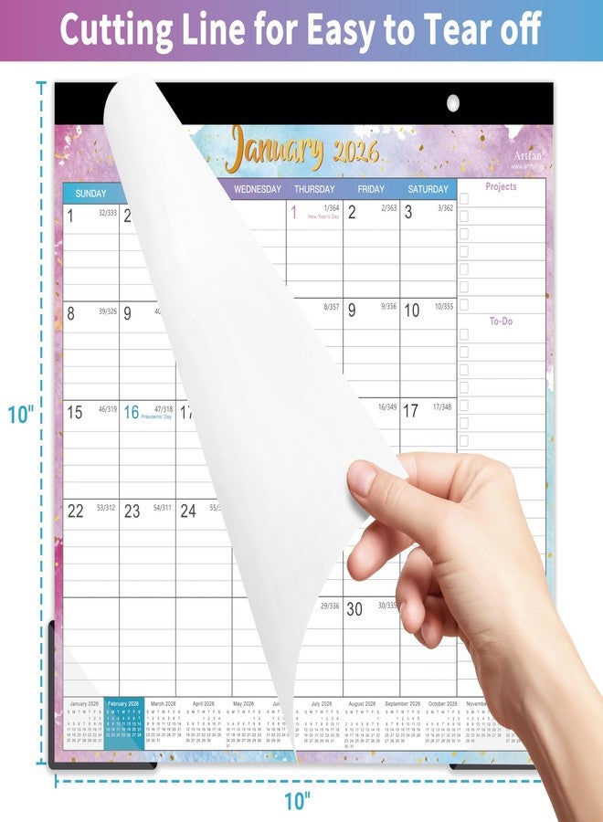 Artfan Magnetic Calendar for Refrigerator - 2026 Magnetic Calendar, Jan.2026 - Dec.2026, 10'' x 10'', 2026 Calendar with 6 Topic Design, Sturdy Magnet Stripe, Hanging Holes & Corner Protector - Image 4
