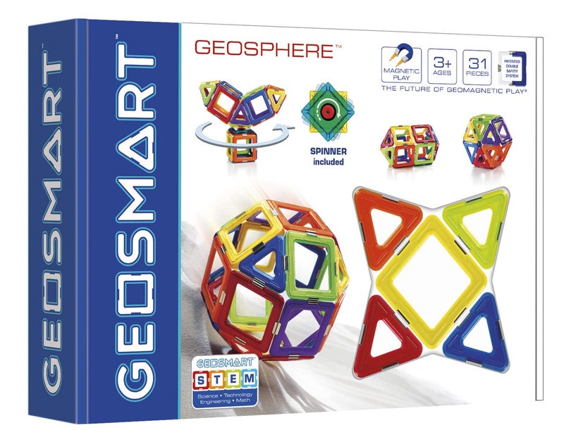 GeoSmart GeoSphere 31Piece GeoMagnetic STEM Building Set with Spinner