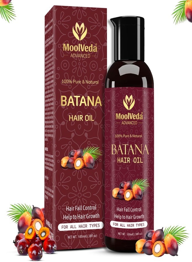 Moolveda Pure Batana Oil for Hair Growth By Dr Sebi Sourced From Honduras | Promotes Thicker, Shiny, Stronger & Healthy Hair | Pure Dr Sebi Batana Oil for Hair Growth and Hair Fall Control | 100 ml - Image 1