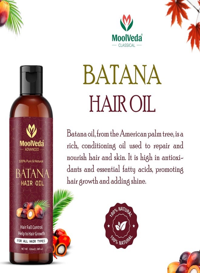 Moolveda Pure Batana Oil for Hair Growth By Dr Sebi Sourced From Honduras | Promotes Thicker, Shiny, Stronger & Healthy Hair | Pure Dr Sebi Batana Oil for Hair Growth and Hair Fall Control | 100 ml - Image 2