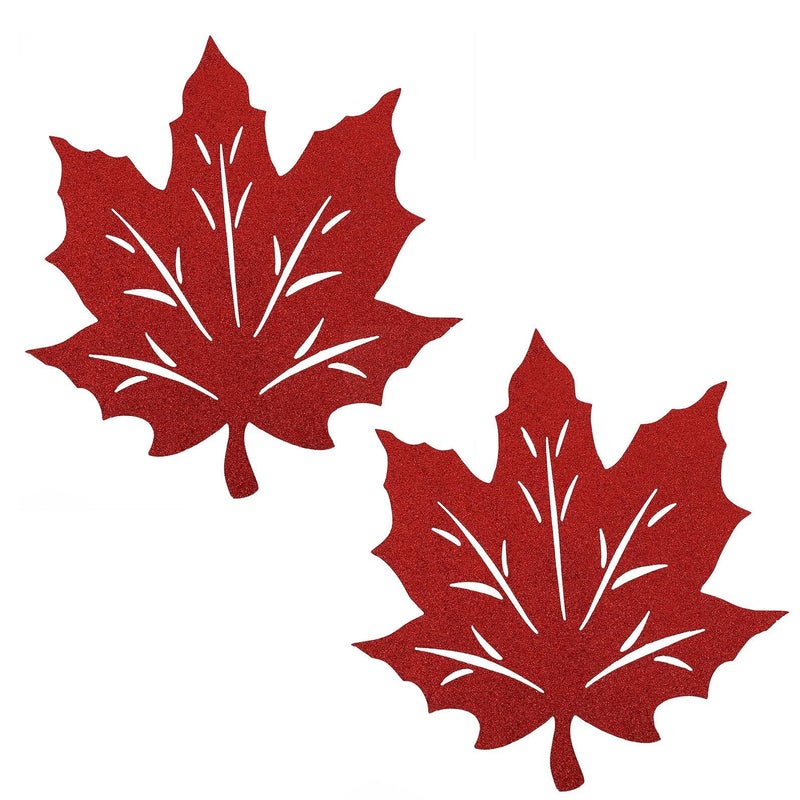 Fall Red Maple Leaf Non Woven Placemats Set of 2 Decorative Table Mats for Thanksgiving Dining Table Protection - Image 2