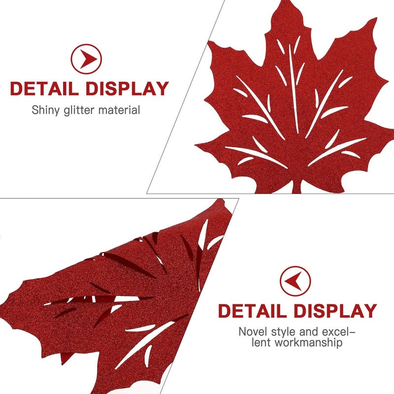 Fall Red Maple Leaf Non Woven Placemats Set of 2 Decorative Table Mats for Thanksgiving Dining Table Protection - Image 4
