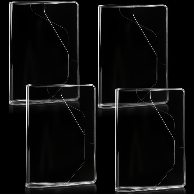 4 Pcs Clear Plastic PVC Book Covers A6 10 X 6.7 Inches Strong Transparent Protective - Image 1