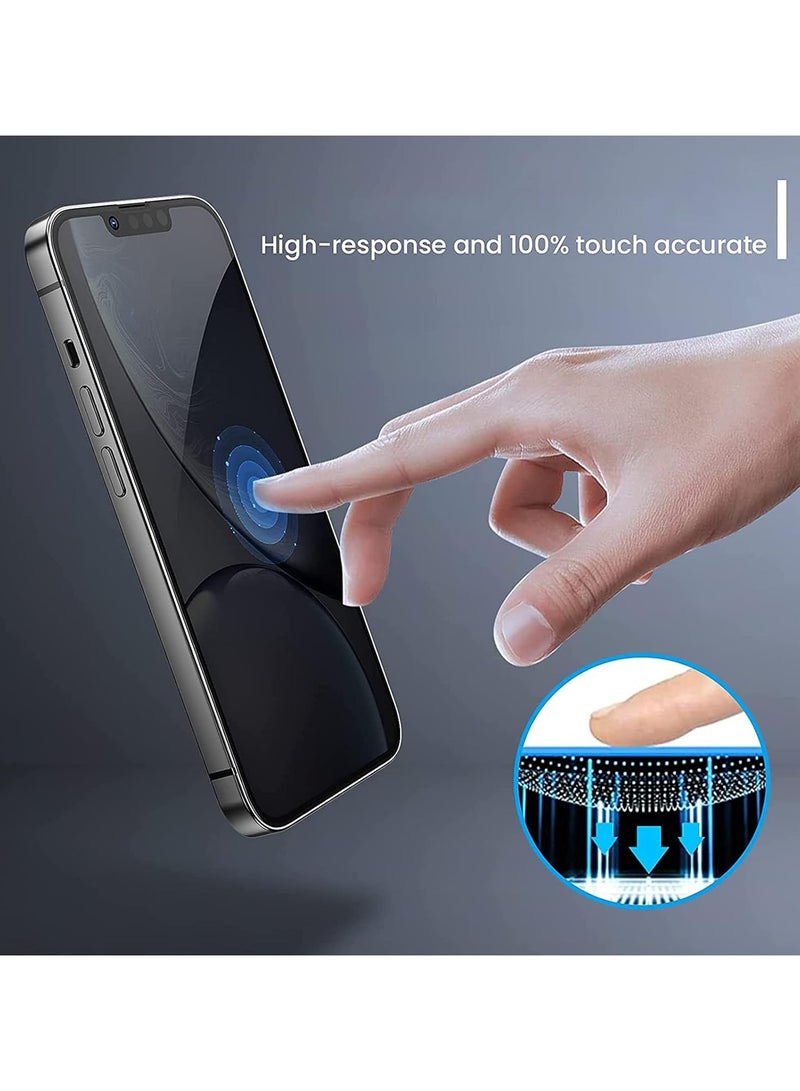 بريمو بلس واقي شاشة حماية الخصوصية لهاتف   iPhone 13  Pro Max أسود، مضاد للتجسس وبصمات الأصابع ومضاد للخدش، تغطية كاملة لاصقة بالكامل،رفيعة للغاية مضاد للتجسس عالي الدقة خاليه من الفقاعات نحيف وقوي - Image 3