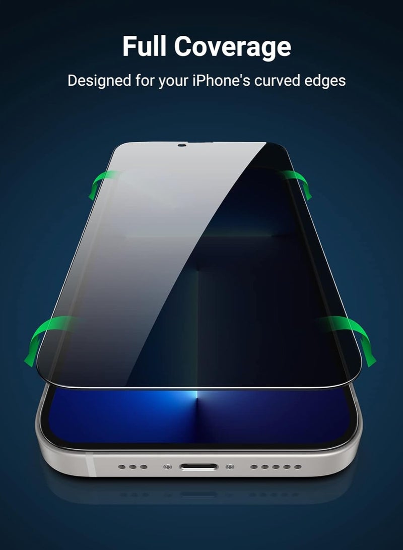 بريمو بلس واقي شاشة حماية الخصوصية لهاتف   iPhone 13  Pro Max أسود، مضاد للتجسس وبصمات الأصابع ومضاد للخدش، تغطية كاملة لاصقة بالكامل،رفيعة للغاية مضاد للتجسس عالي الدقة خاليه من الفقاعات نحيف وقوي - Image 5