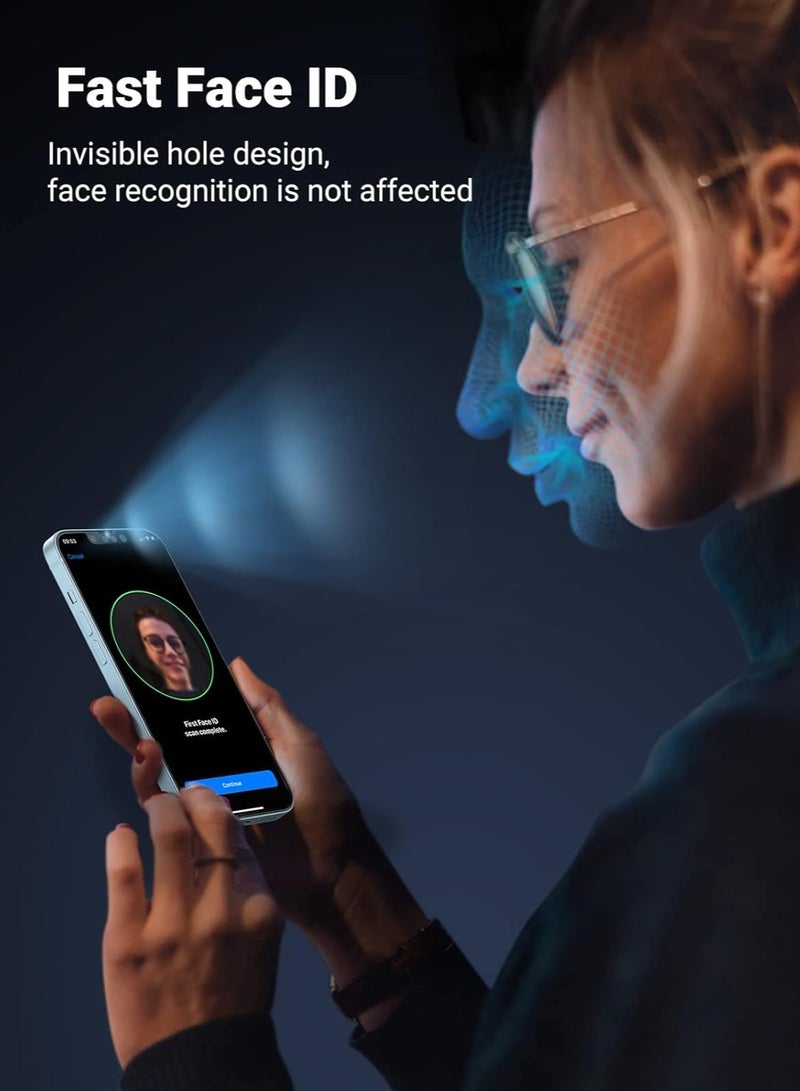 بريمو بلس واقي شاشة حماية الخصوصية لهاتف   iPhone 13  Pro Max أسود، مضاد للتجسس وبصمات الأصابع ومضاد للخدش، تغطية كاملة لاصقة بالكامل،رفيعة للغاية مضاد للتجسس عالي الدقة خاليه من الفقاعات نحيف وقوي - Image 2