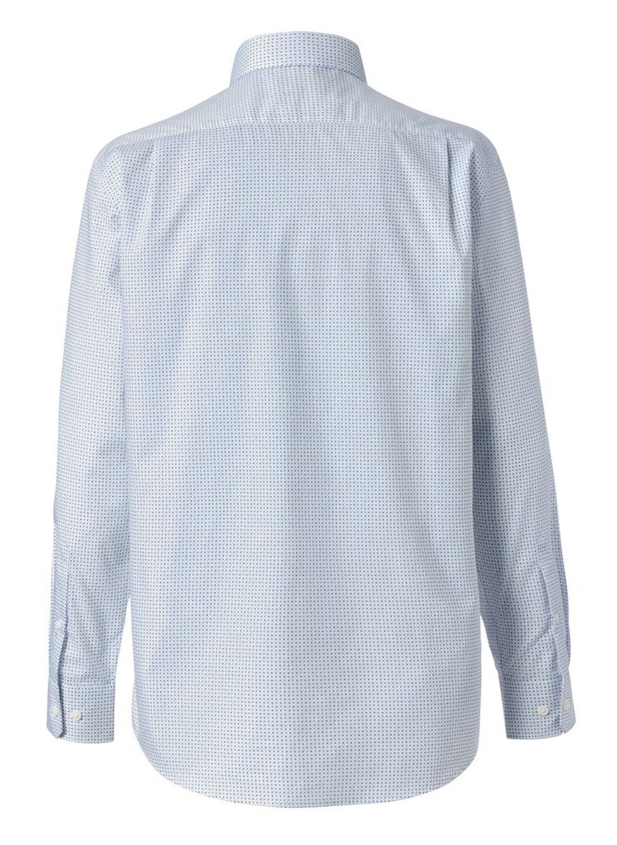 Tchibo Men Comfort Fit Microdot Long Sleeve Casual Shirt, White  - Image 3