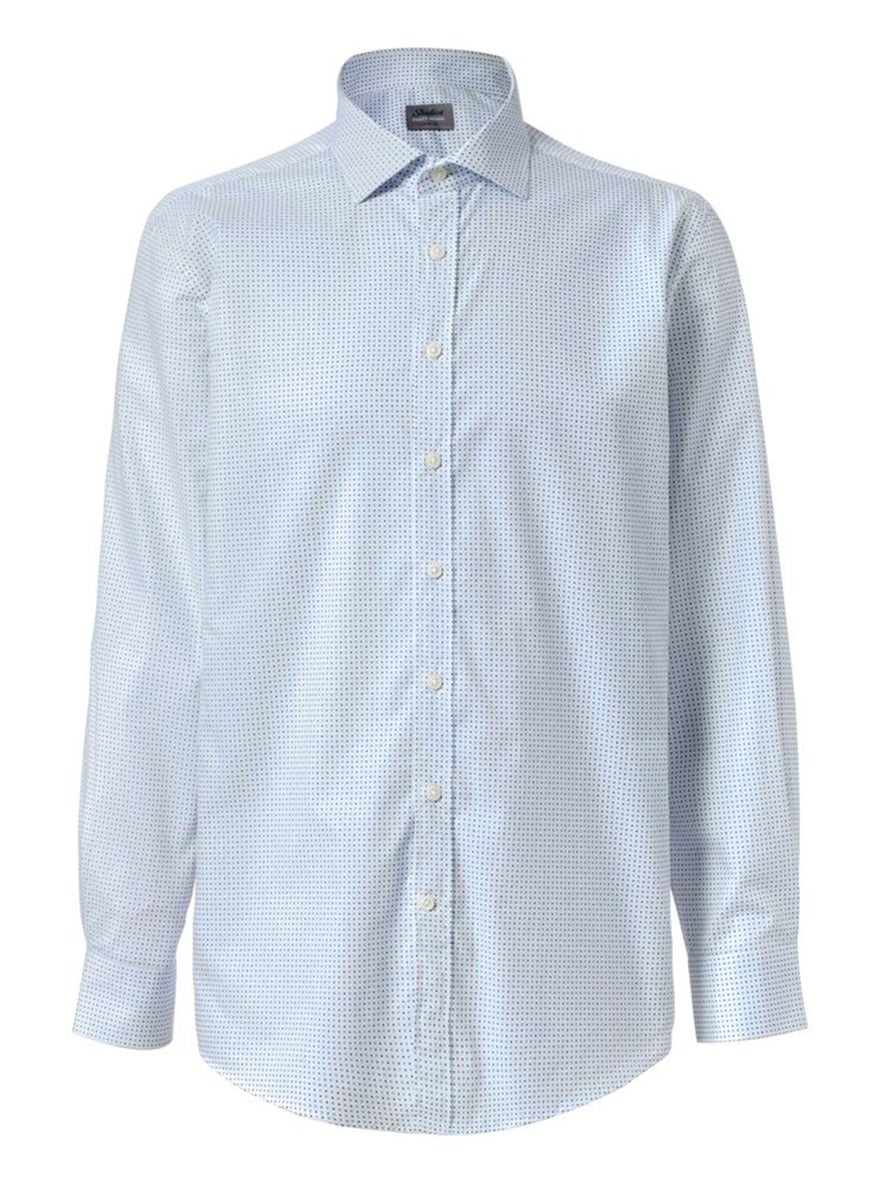 Tchibo Men Comfort Fit Microdot Long Sleeve Casual Shirt, White  - Image 2