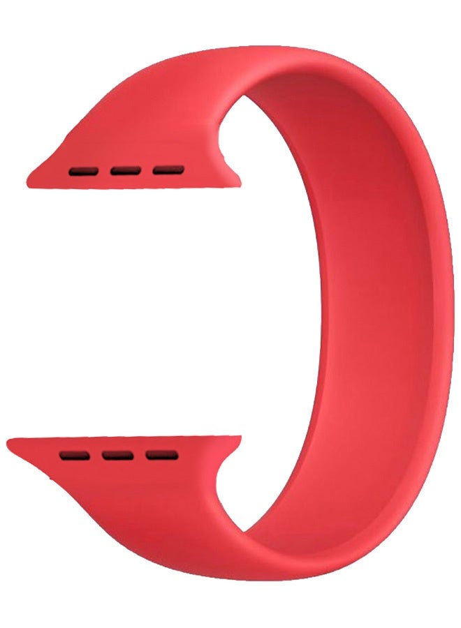 CATANES Replacement Band for Apple Watch Band 38mm 40mm 41mm (42mm Series 10) – Solo Loop Silicone Band - Wrist Size 120-125mm - Red - Image 1