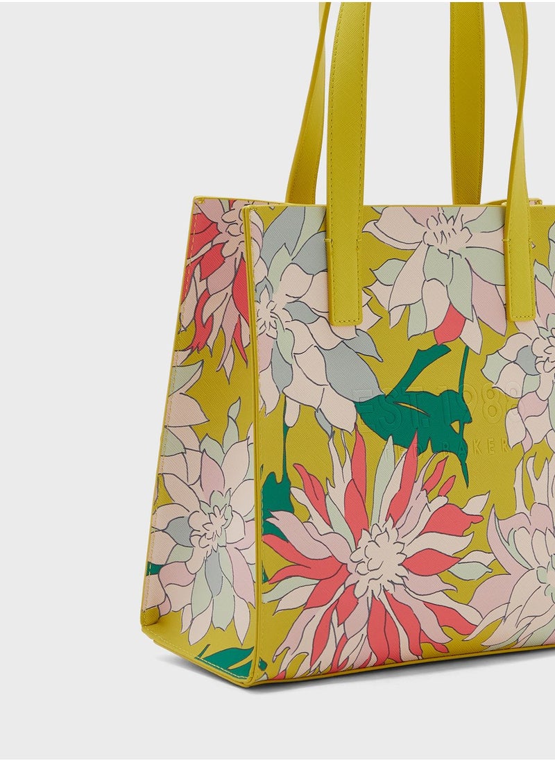 Ted Baker - Flowcon Floral Printed Small Icon Tote Bag - Image 1