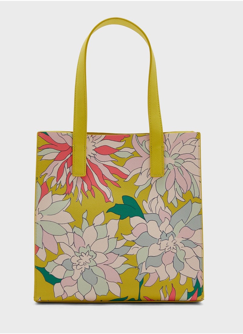 Ted Baker - Flowcon Floral Printed Small Icon Tote Bag - Image 1