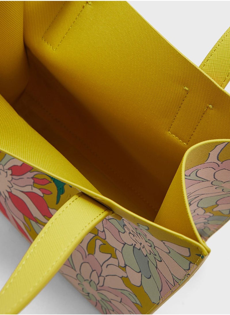Ted Baker - Flowcon Floral Printed Small Icon Tote Bag - Image 1