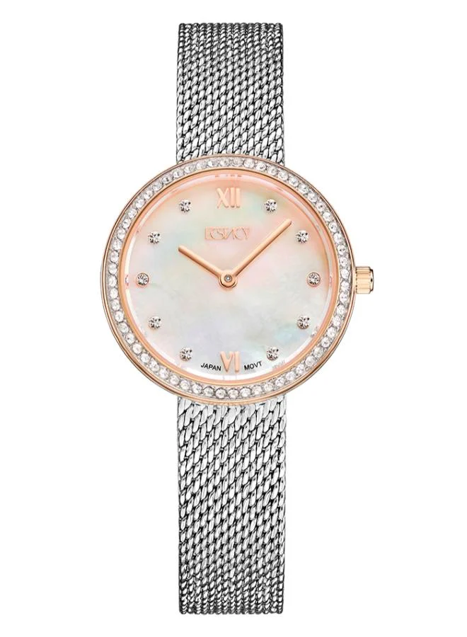 ECSTACY Women's Mesh Analog Watch E20506-KMSM - 27 mm