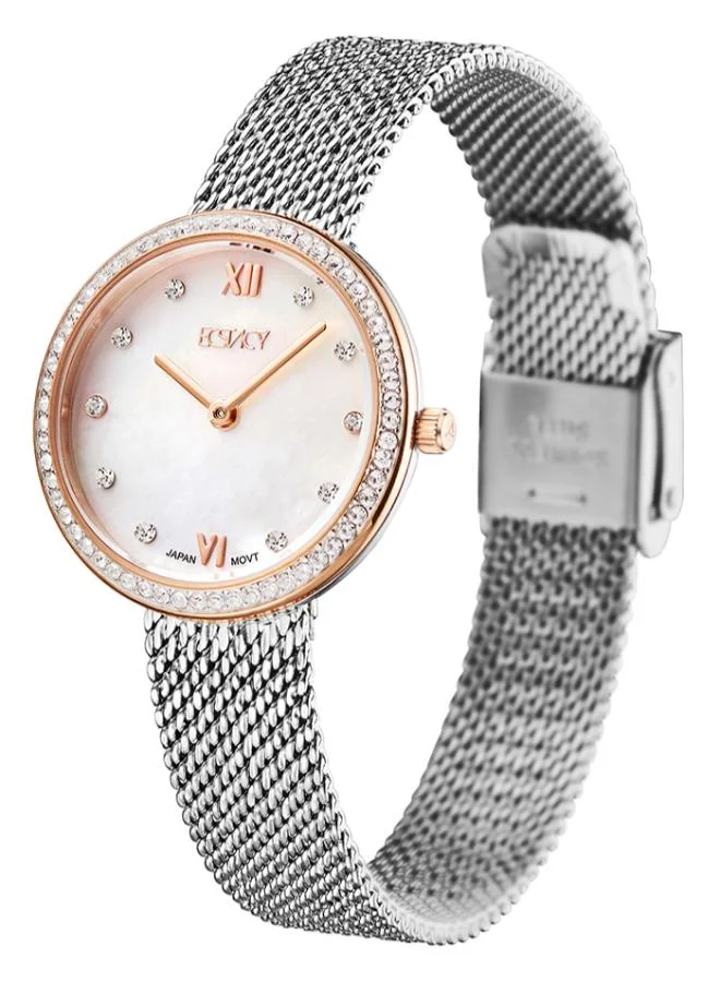 ECSTACY Women's Mesh Analog Watch E20506-KMSM - 27 mm