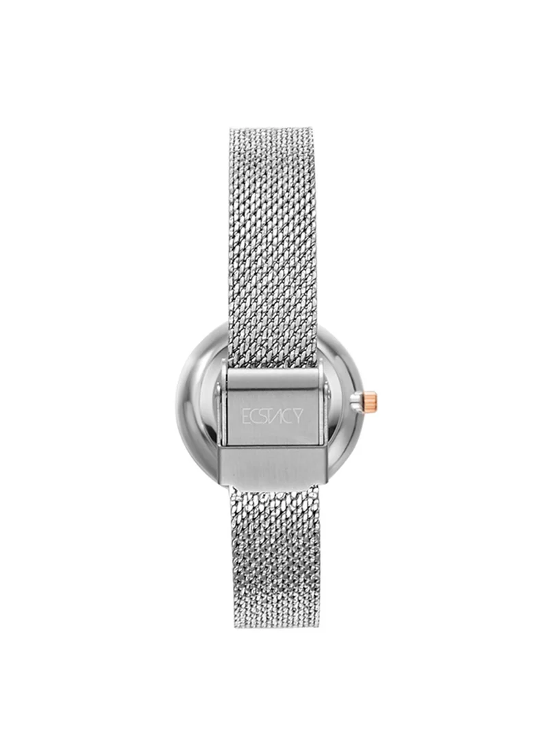 ECSTACY Women's Analog Round Shape Stainless Steel Wrist Watch E20506-KMSM - 28 Mm