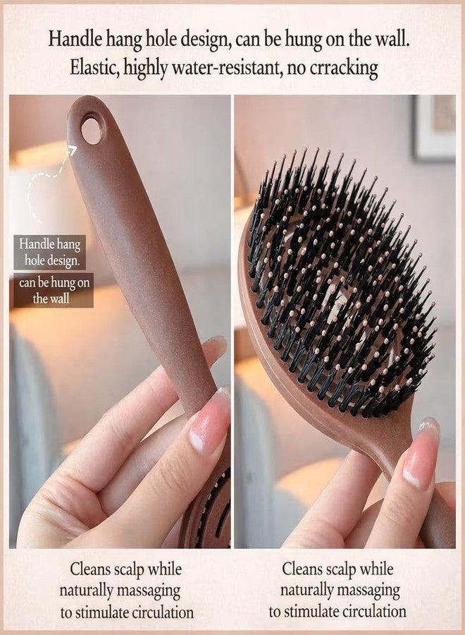 COZIESS فرشاة شعر ثلاثية الأبعاد متعددة الألوان من كوزيس، بتصميم كوري، مناسبة للرجال والنساء - فرشاة لفك تشابك الشعر وتمليسه، مناسبة للشعر الرطب والجاف - مضادة للكهرباء الساكنة، لتدليك فروة الرأس، وتصفيف سلس لجميع أنواع الشعر - Image 5