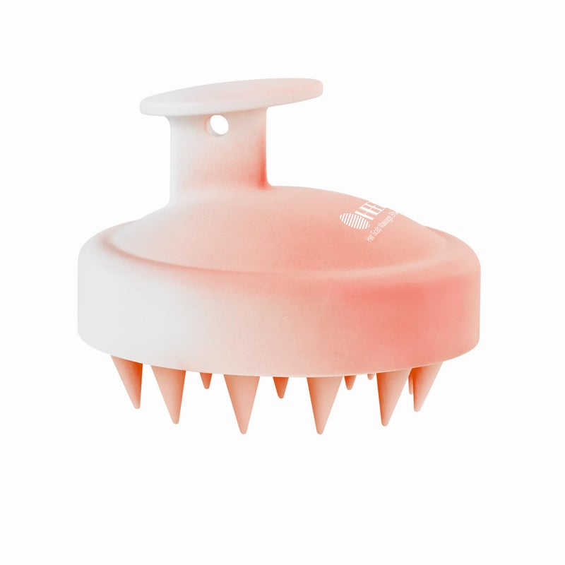 HEETA Scalp Massager Hair Growth Soft Silicone Scalp Scrubber Shampoo Brush for Exfoliation Dandruff Removal Head Massage Stress Relax Wet Dry Use for Thick Thin Curly Hair Care Gradient Pink