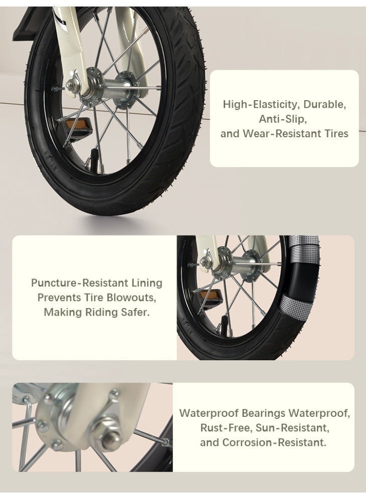 WeBloom 12-14-16 Inch Kids Bike High Carbon Steel Kids' Bike Children's Bicycle For 2-8 Years Old Girls With Flashing Training Wheels With Basket Adjustable Seat Water Bottle Can Be Placed at the Tail Sensitive Brakes Safe and Stable - Image 3