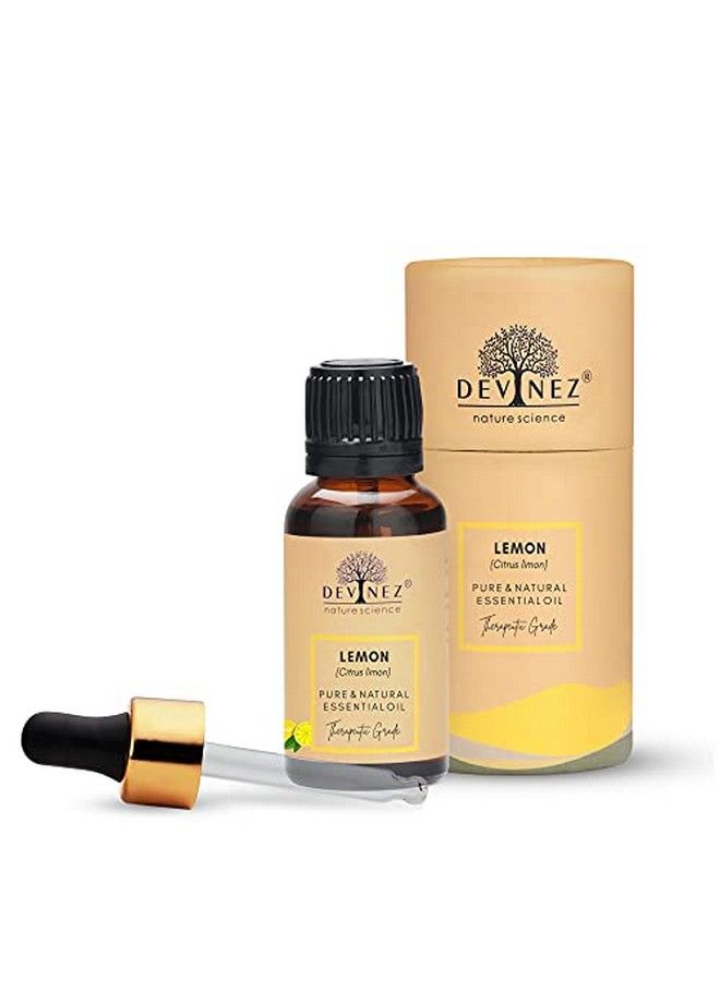 Devinez Lemon Cold Pressed Essential Oil 100% Pure Natural & Undiluted Therapeutic Grade For Face Aromatherapy Skin Pigmentation Hair And Massage 15Ml In Glass Bottle - Image 2
