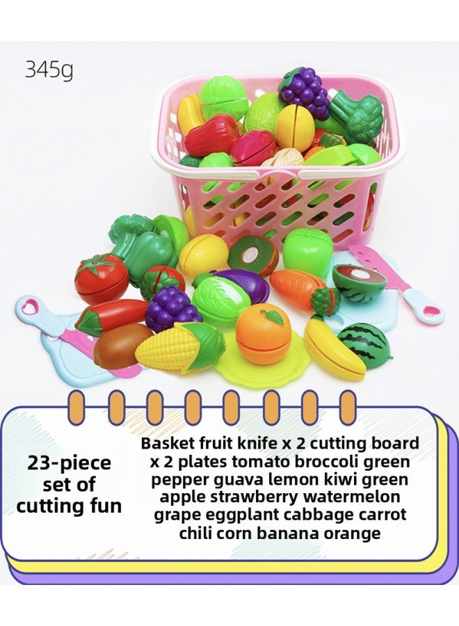Bulk Children's Play Fruit Cutting And Cutting Kitchen Simulation Fruit And Vegetable Cutting And Watching Toys-Color:Strawberry  - Image 2