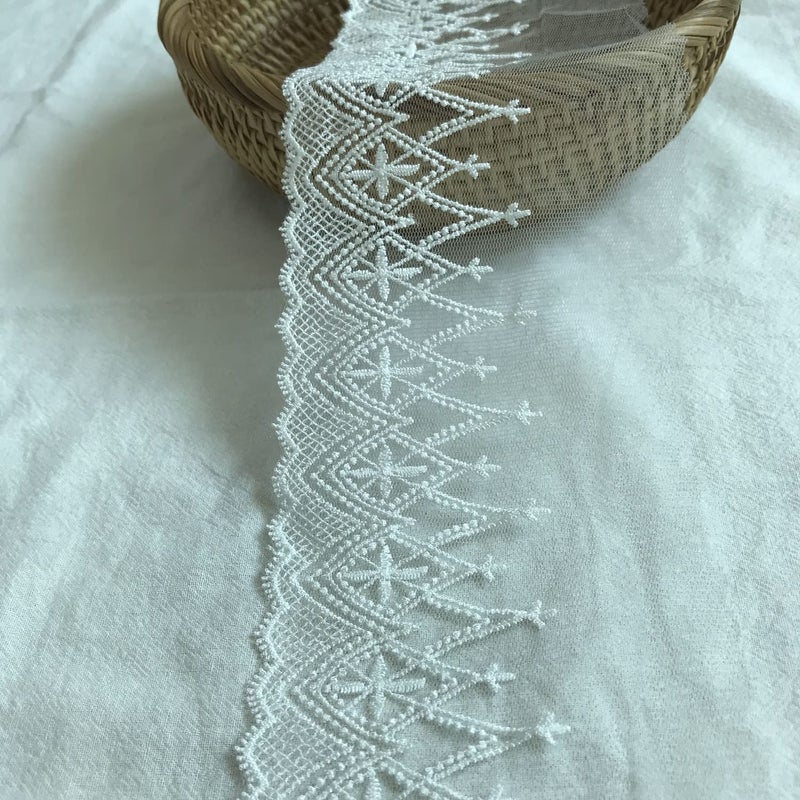 Sourcemall Lace Trim Ribbon Delicate Ribbon for Crafts Sewing and Bridal Wedding Dress Applique Decorations39inch Width 5 YardsLot White - Image 3
