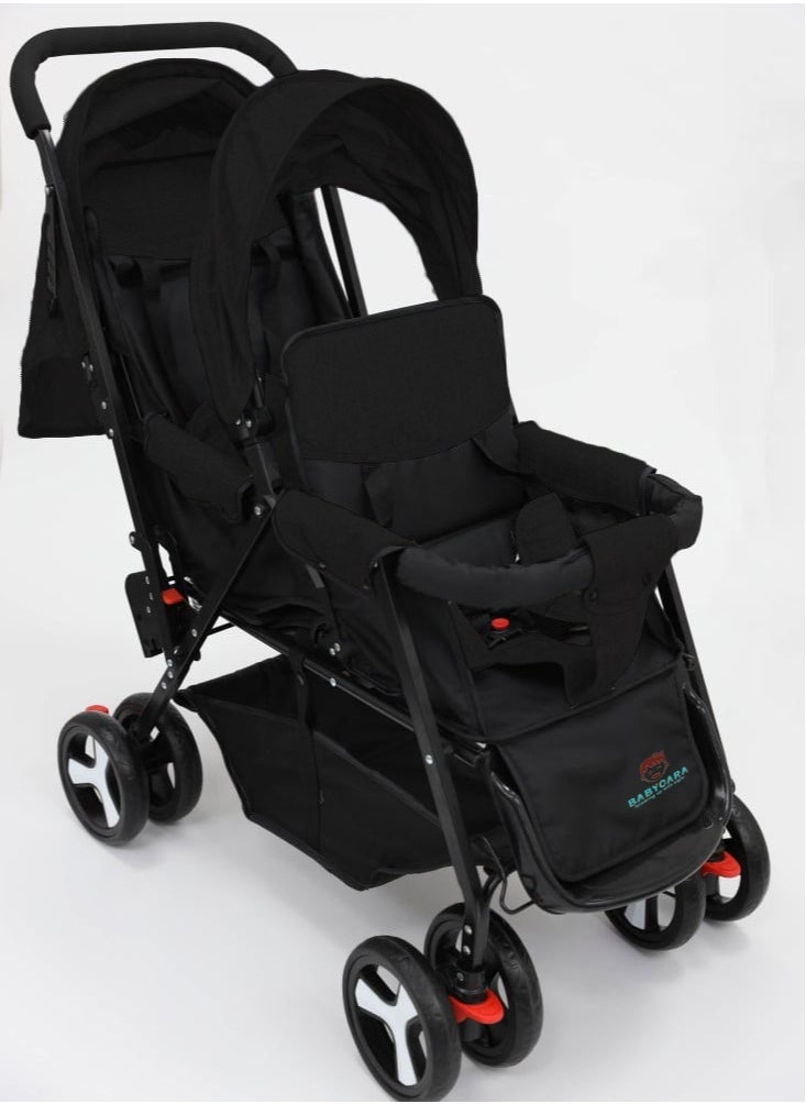 BABYCARA Stylish Baby Stroller Double Seat Twin Adjustable Seats And Complete Lay Down Foldable  - Image 1