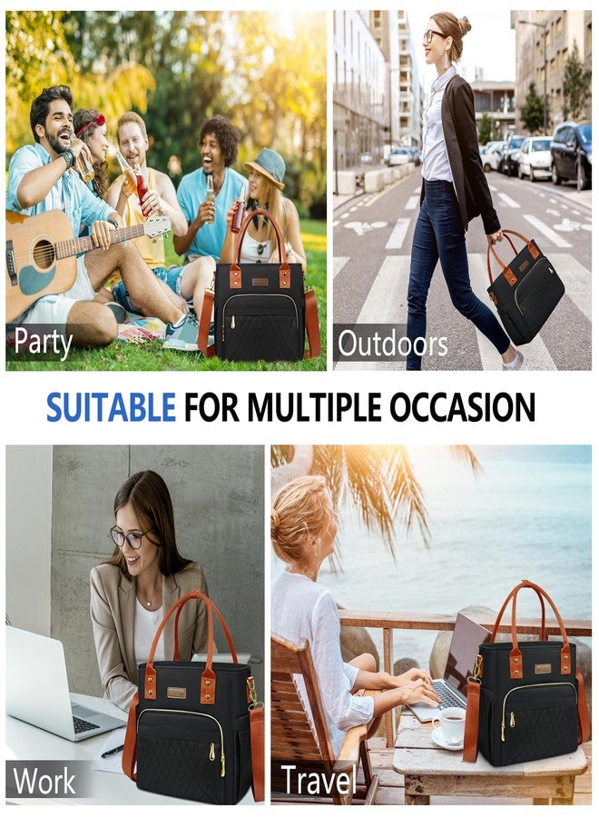 MIYCOO Lunch Bag Lunch Box Women - Leakproof Insulated Lunch Cooler Bag for Women - Large Lunch Tote Bags Adults, Black Orange - Image 4