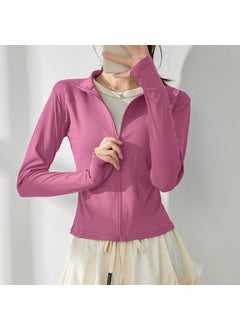 Womens Yoga Suit 2025 Spring New Style Pilates Training Sports Quick Dry Jacket Running Fitness Top All-Weather Training Outerw Bean paste powder