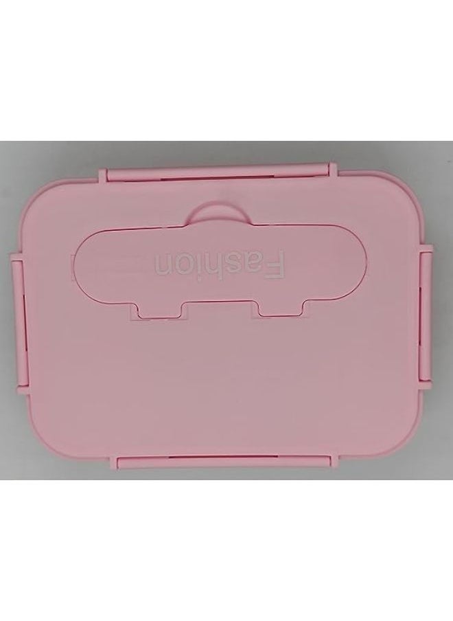 Generic Lunch Box for Boys and Girls - Large Capacity Food Container with Spoon and Fork - Perfect Size Durable Lunch Box for Meals on the Go, BPA Free, Food-Grade Materials, and Microwave Safe (Pink)  - Image 4