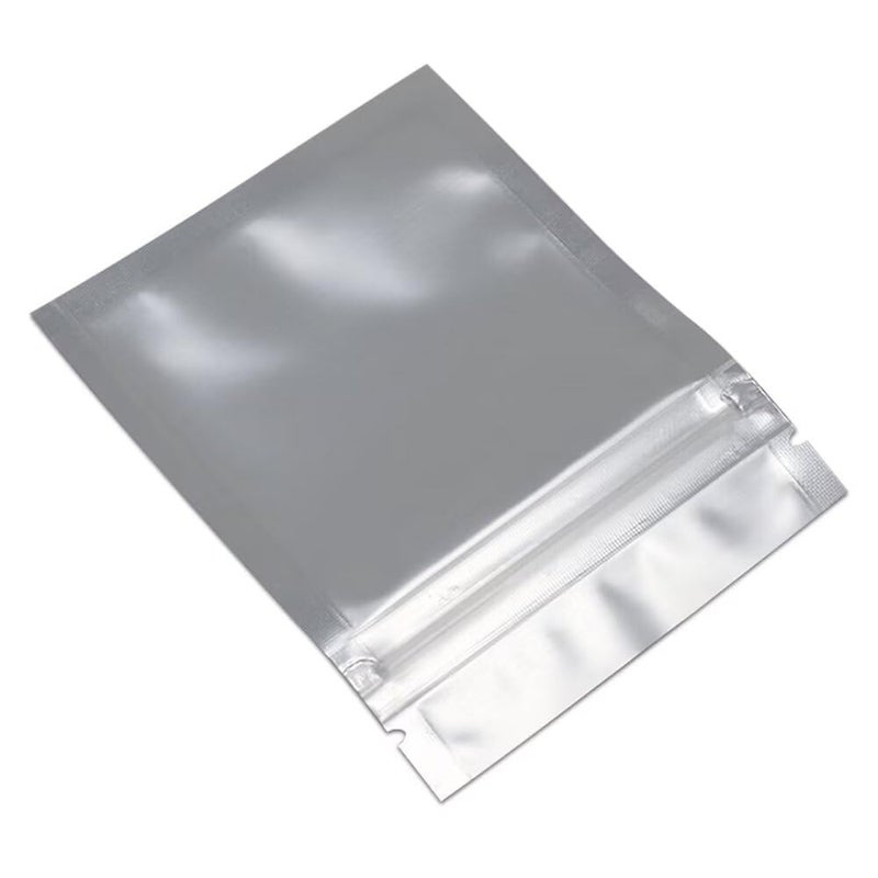 PABCK 100 Pcs 2.9x3.9inch (2.5x2.7inch inside size) Matte Gold Front Window Resealable Foil Zipper Lock Pouch for Zip Reclosable Lock Food Storage Bags Heat Seal Pouch Airtight Edible Grocery Pack - Image 5