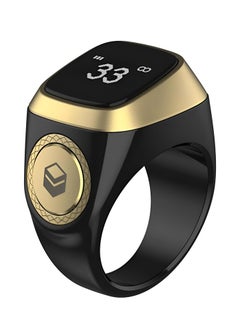 Smart Tasbih Zikr Ring, 20mm Digital Azan Alarm Clock, Muslim Prayer Timing Reminder, Oled Display, Wearable Technology, Waterproof Tasbih Counter Smart Ring (Black)