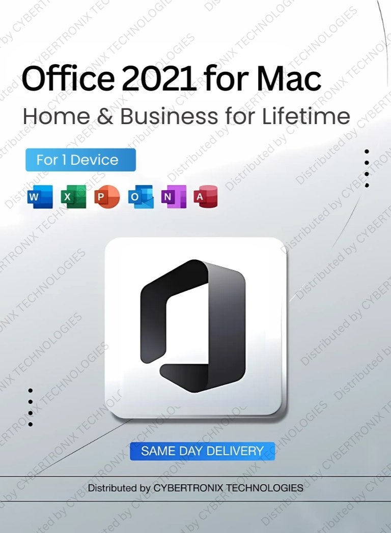 Microsoft Office 2021 for Mac | Home & Business | Lifetime Subscription for 1 Device | Digital License | Same Day Delivery