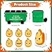 Dalycro Emotional Dumpster Plush Funny Dumpster Desk Accessories with 6 Fire Plushies Cute Stuffed Doll Gift for Women Coworkers Office Decor Green - Image 4