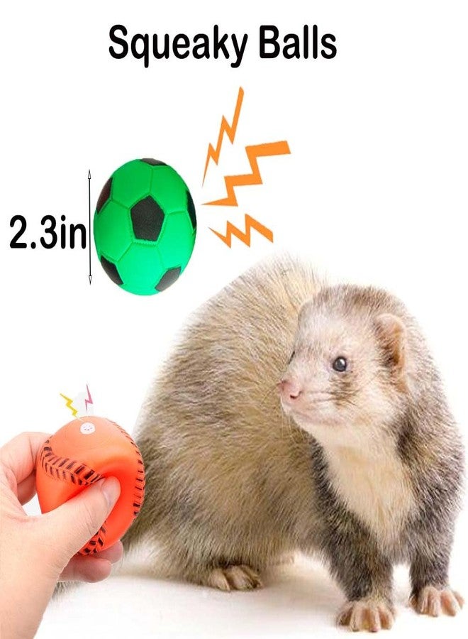 Fejapa 12 pcs Ferret Squeaky Toy Balls Squeaker Toys Teething Colorful Bouncy Rubber Bell Balls Mylar Crinkle Interactive Sound Toy Exercise Scratch Chew Toys for Ferrets Pet Cat Dogs - Image 2